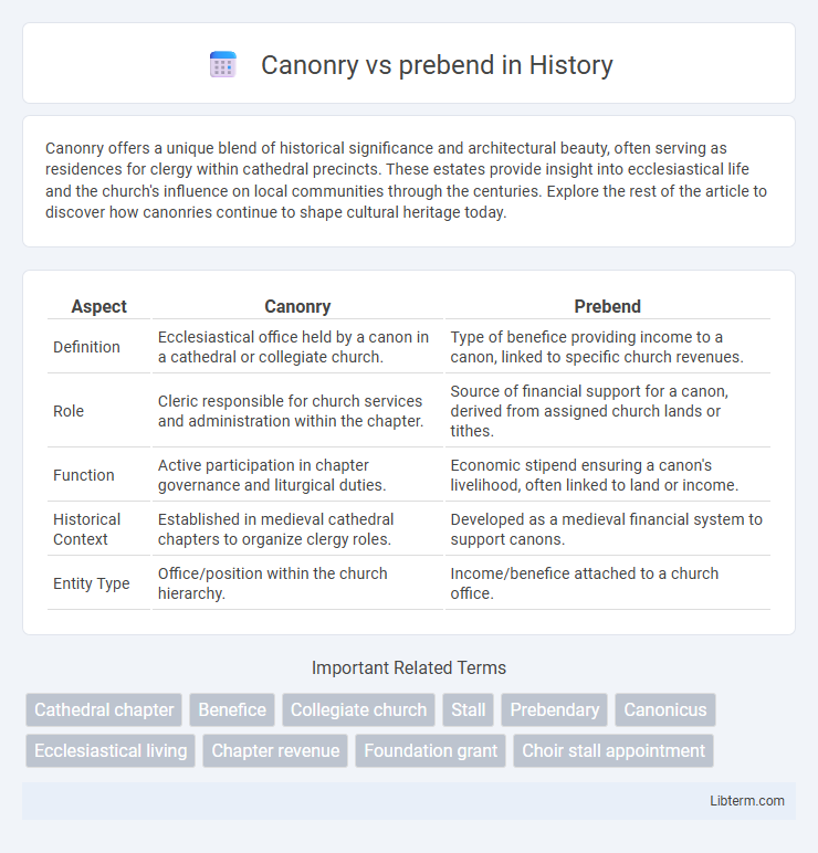 prebend vs Canonry in History - What is The Difference?