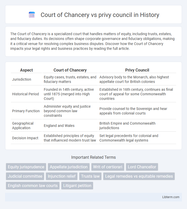 privy council vs Court of Chancery in History - What is The Difference?
