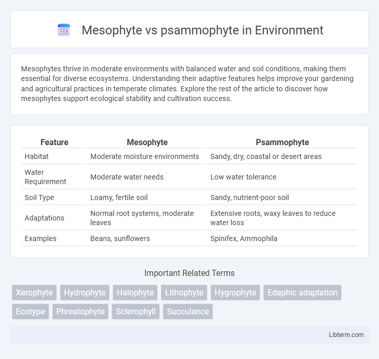 psammophyte vs Mesophyte in Environment - What is The Difference?