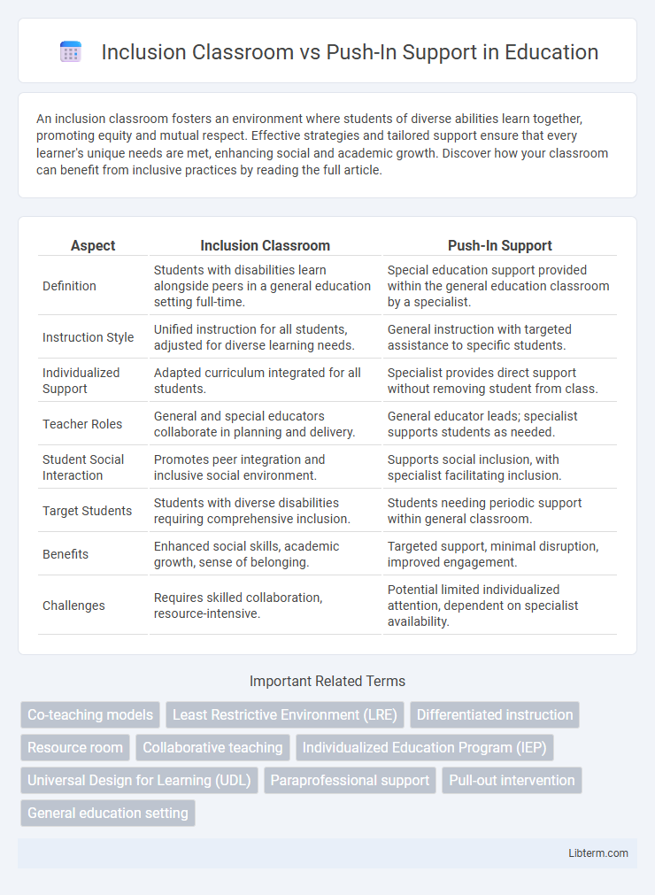 Push-In Support vs Inclusion Classroom in Education - What is The Difference?