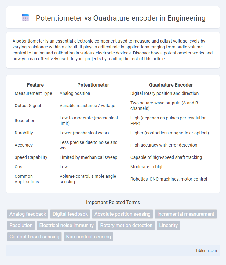 Quadrature encoder vs Potentiometer in Engineering - What is The Difference?
