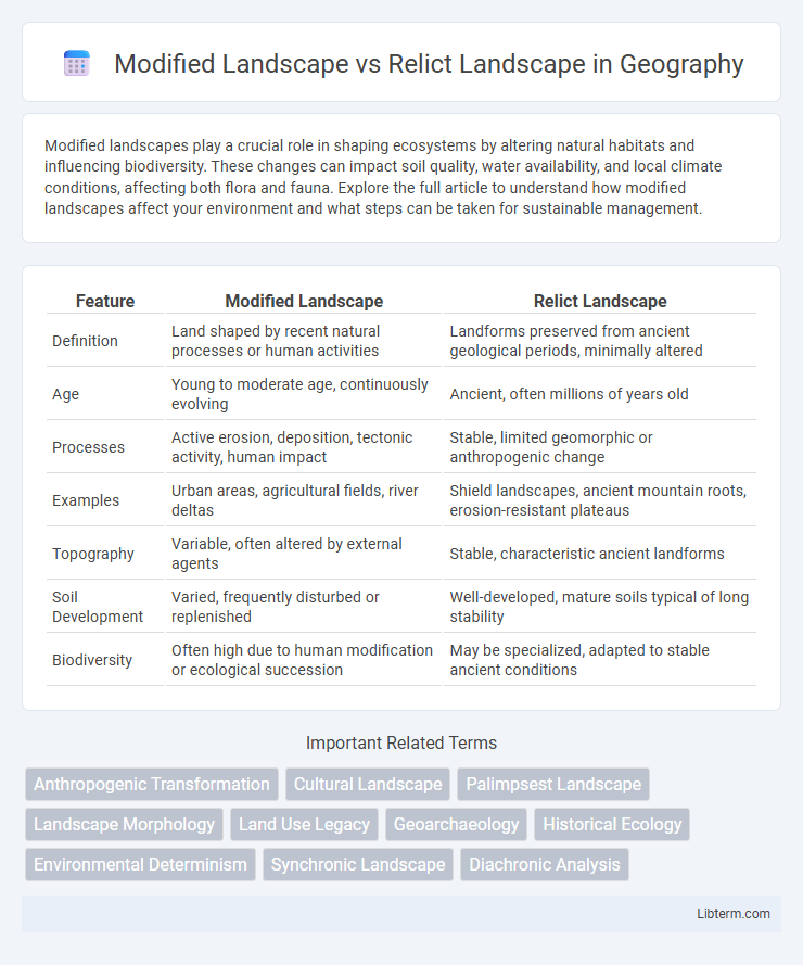 Relict Landscape vs Modified Landscape in Geography - What is The Difference?