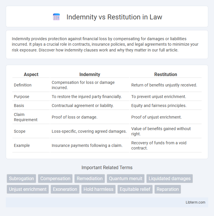 Restitution vs Indemnity in Law - What is The Difference?