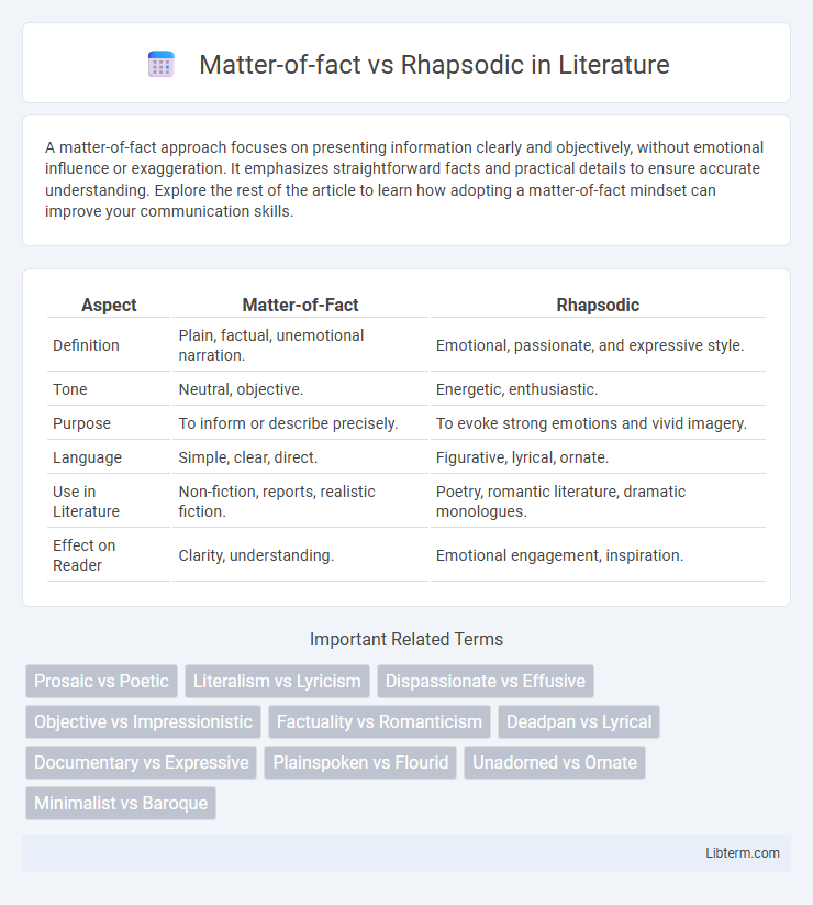 Rhapsodic vs Matter-of-fact in Literature - What is The Difference?