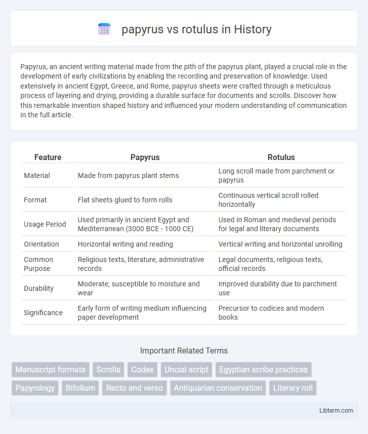 rotulus vs papyrus in History - What is The Difference?