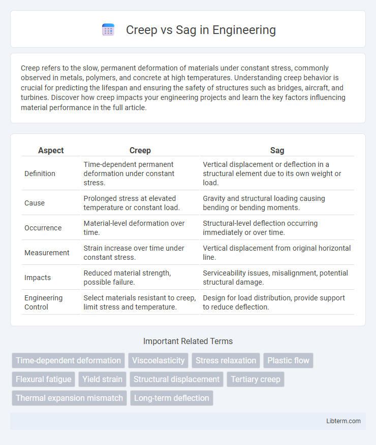 Sag vs Creep in Engineering - What is The Difference?