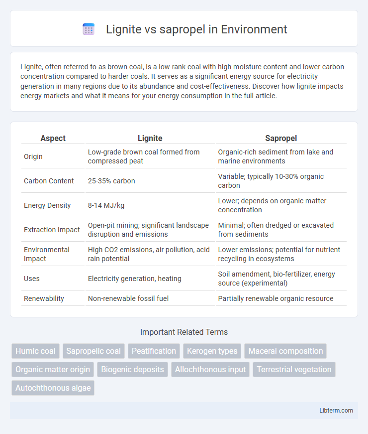 sapropel vs Lignite in Environment - What is The Difference?