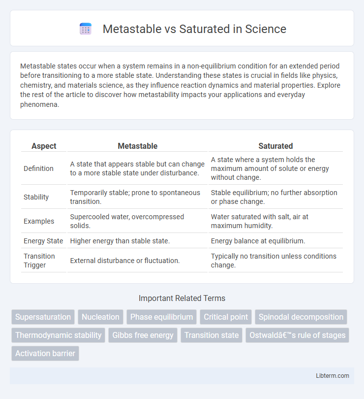 Saturated vs Metastable in Science - What is The Difference?