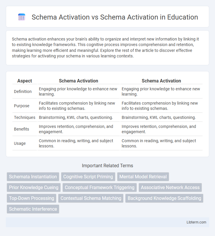 Schema Activation vs Schema Activation in Education - What is The Difference?