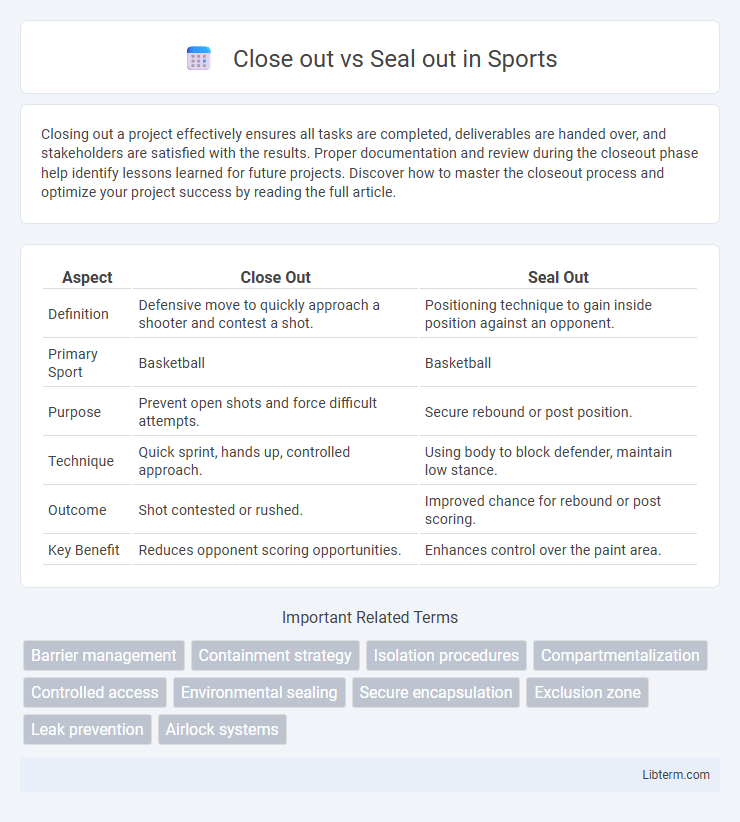 Seal out vs Close out in Sports - What is The Difference?