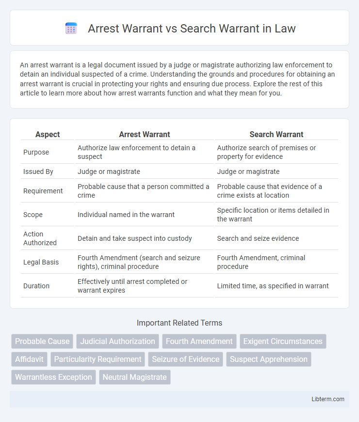 Search Warrant vs Arrest Warrant in Law - What is The Difference?