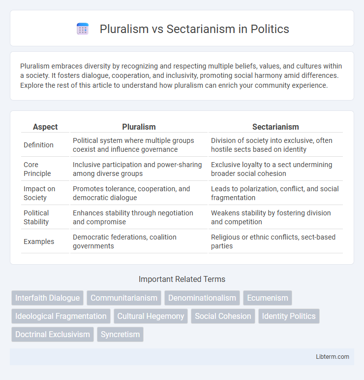 Sectarianism vs Pluralism in Politics - What is The Difference?