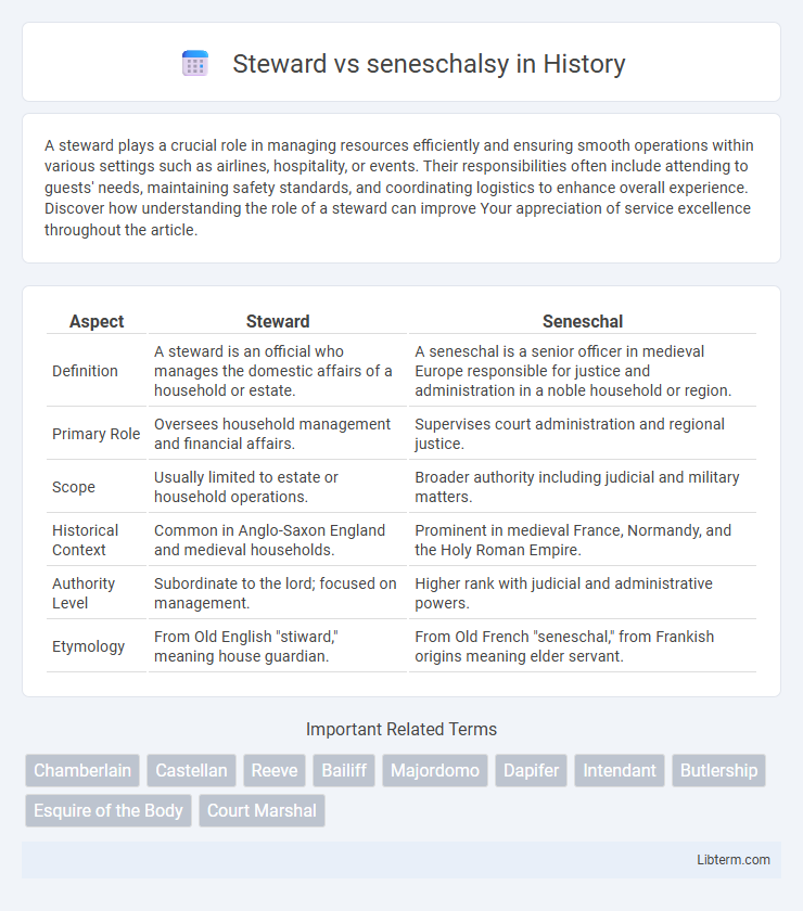 seneschalsy vs Steward in History - What is The Difference?