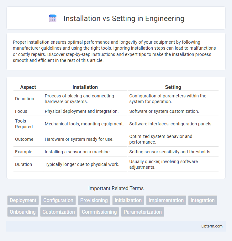 Setting vs Installation in Engineering - What is The Difference?