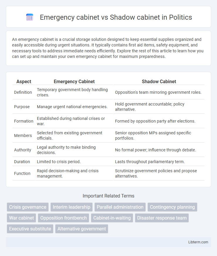 Shadow cabinet vs Emergency cabinet in Politics - What is The Difference?