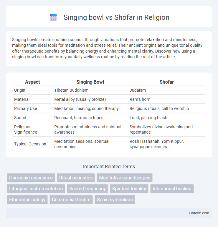 Shofar vs Singing bowl in Religion - What is The Difference?