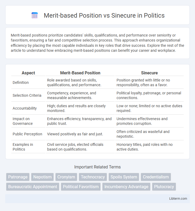 Sinecure vs Merit-based Position in Politics - What is The Difference?