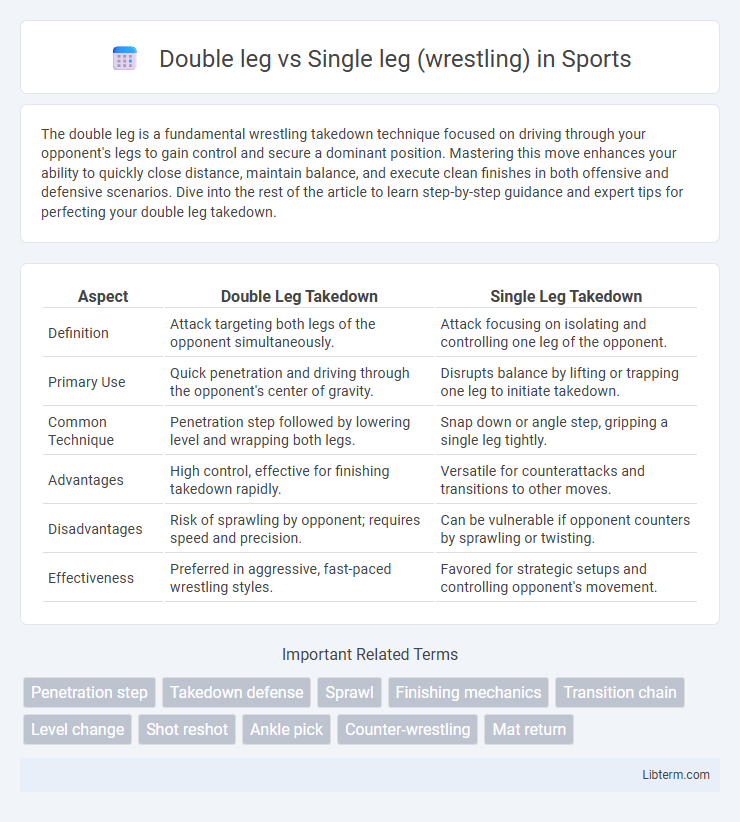 Single leg (wrestling) vs Double leg in Sports - What is The Difference?