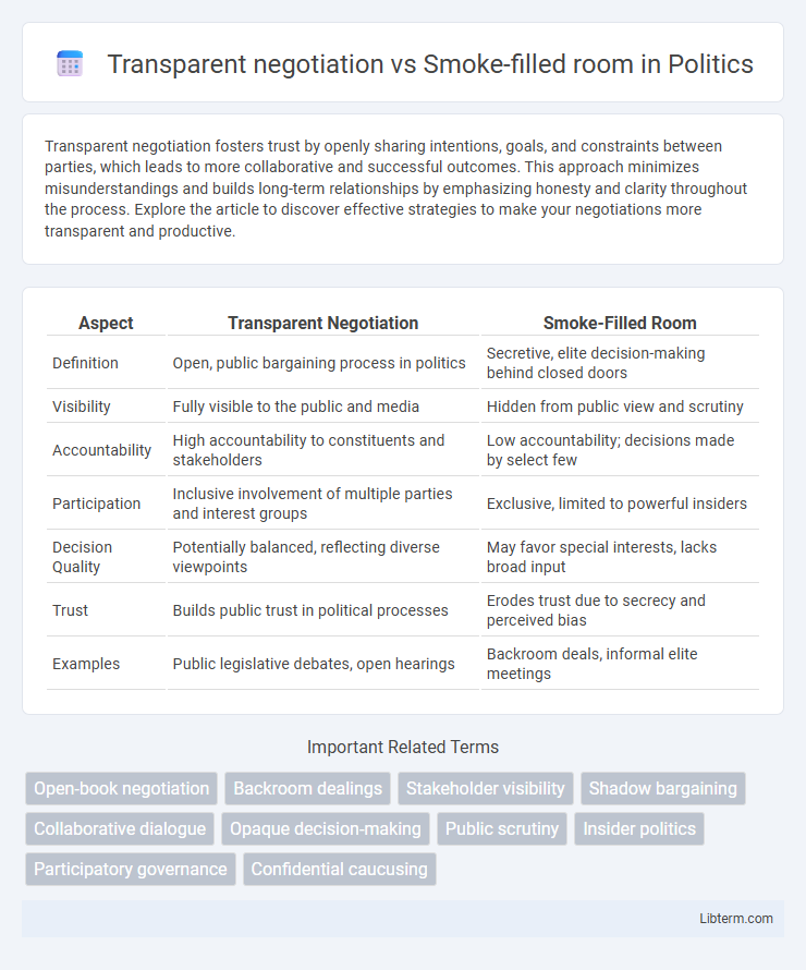 Smoke-filled room vs Transparent negotiation in Politics - What is The Difference?