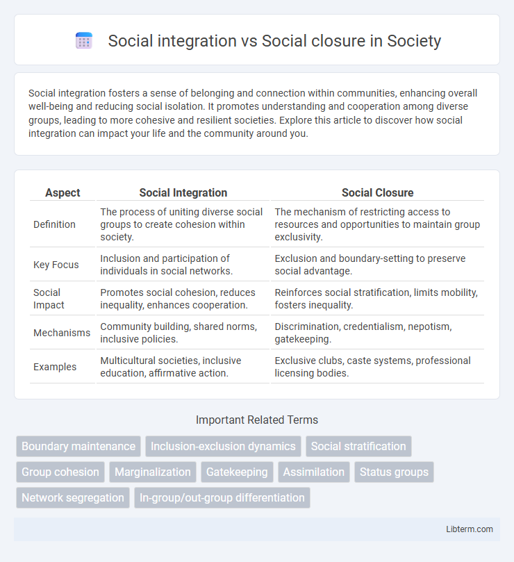 Social closure vs Social integration in Society - What is The Difference?