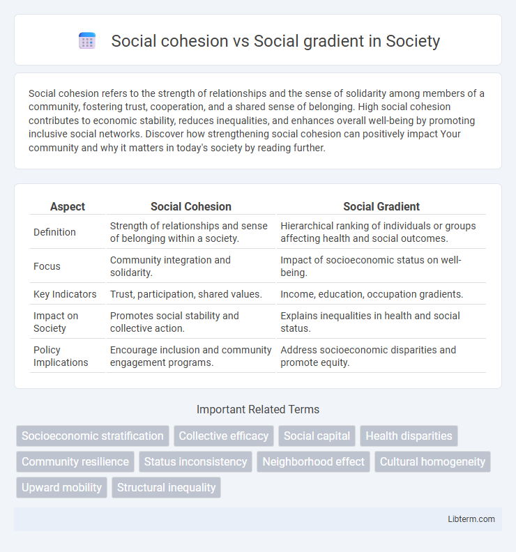 Social gradient vs Social cohesion in Society - What is The Difference?