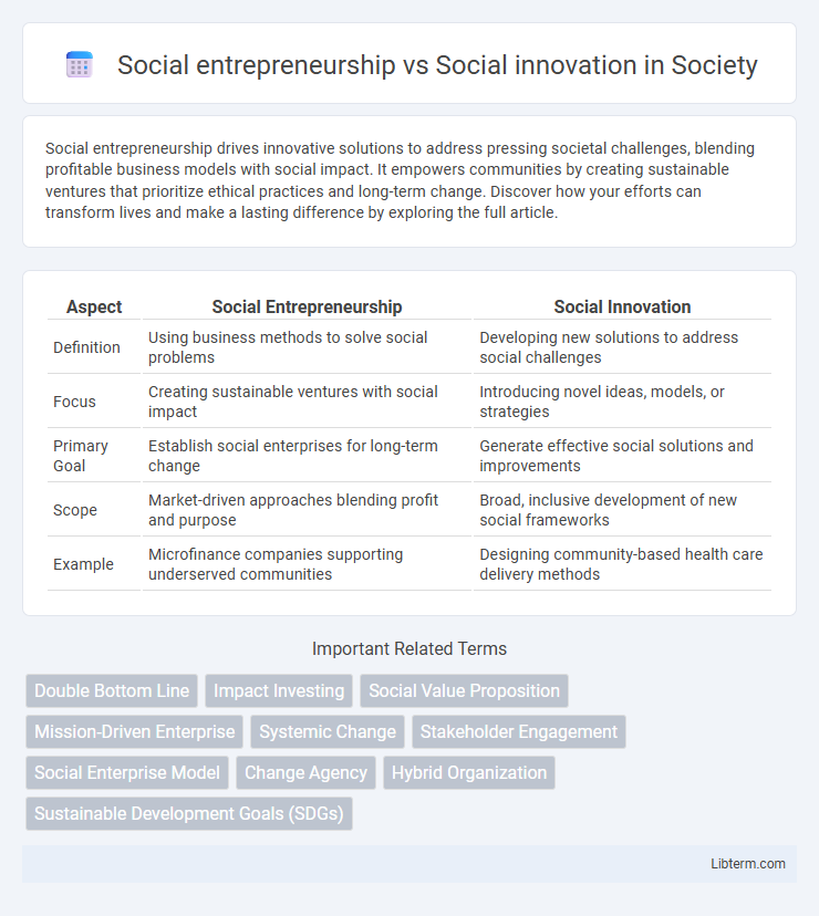 Social innovation vs Social entrepreneurship in Society - What is The Difference?