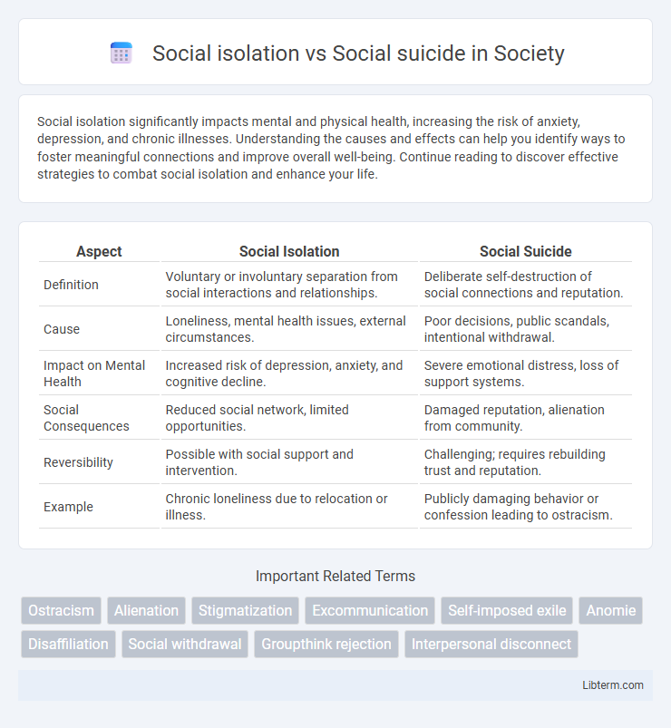 Social suicide vs Social isolation in Society - What is The Difference?