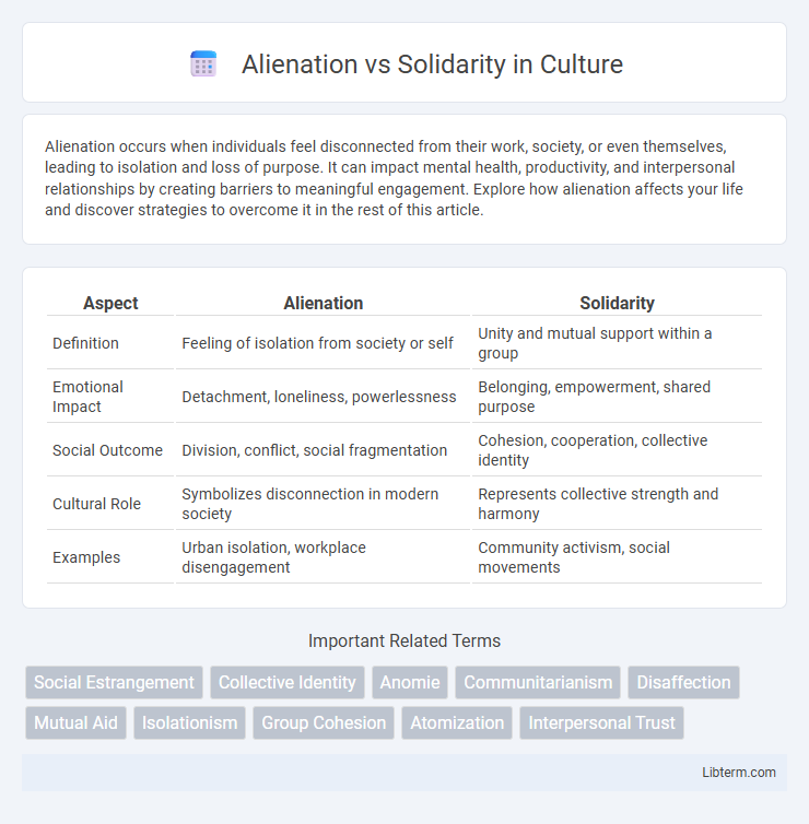 Solidarity vs Alienation in Culture - What is The Difference?