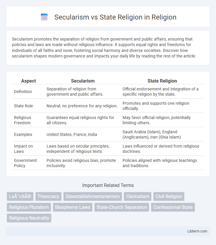 State Religion vs Secularism in Religion - What is The Difference?