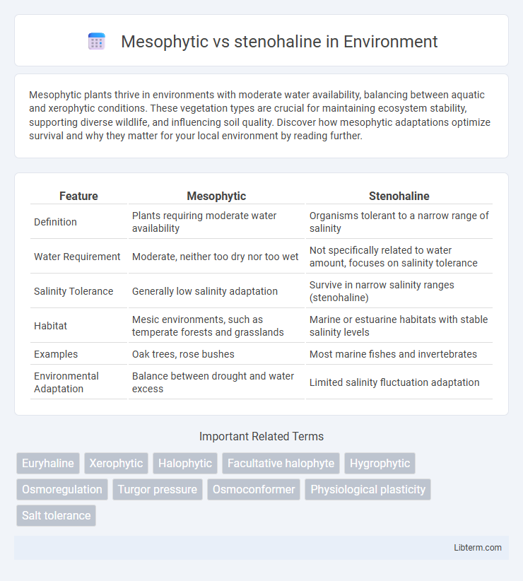 stenohaline vs Mesophytic in Environment - What is The Difference?