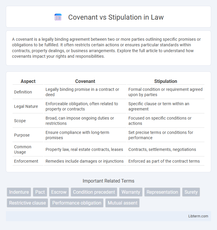 Stipulation vs Covenant in Law - What is The Difference?