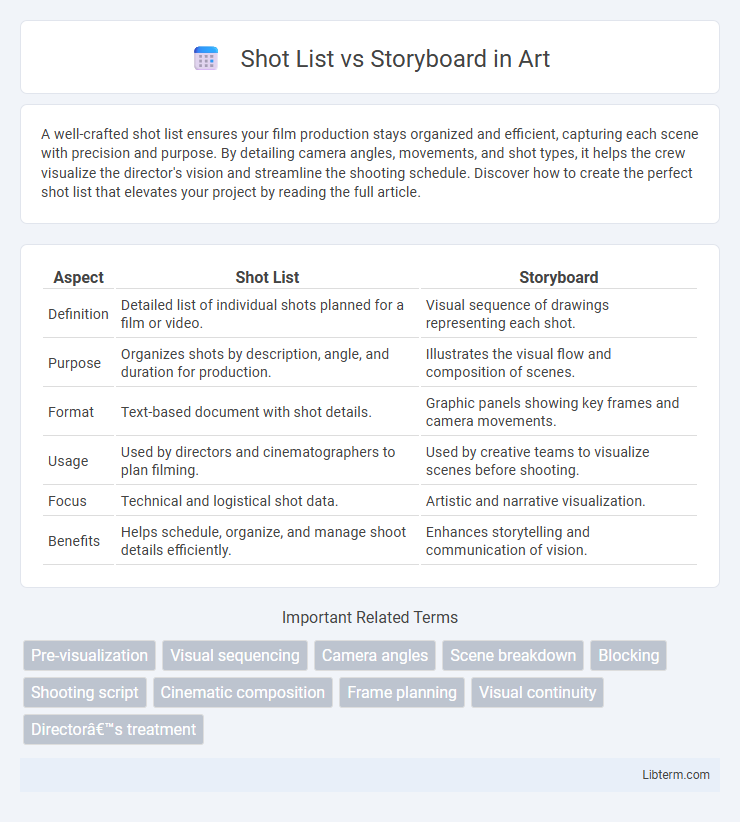 Storyboard vs Shot List in Art - What is The Difference?