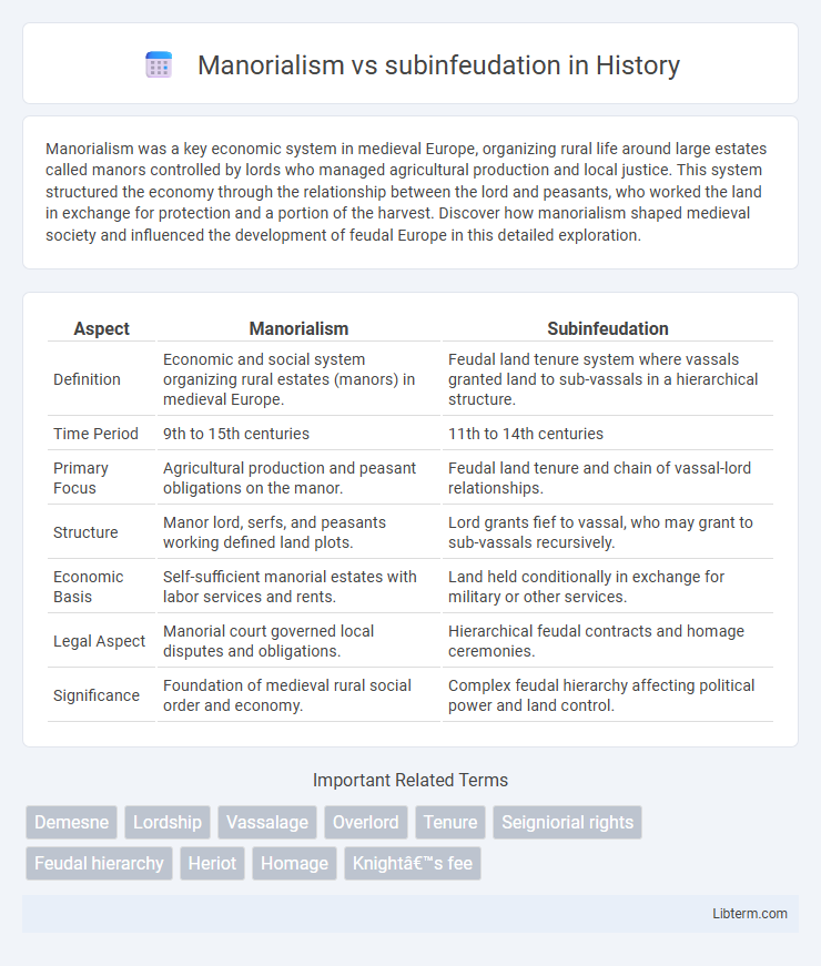 subinfeudation vs Manorialism in History - What is The Difference?