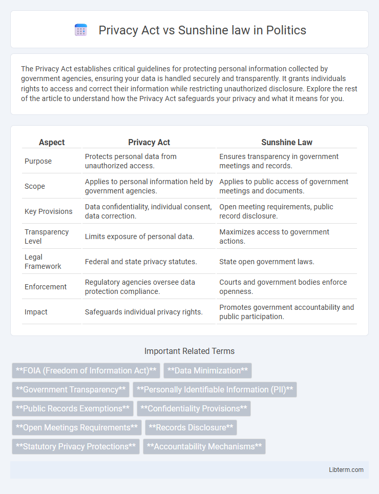 Sunshine law vs Privacy Act in Politics - What is The Difference?