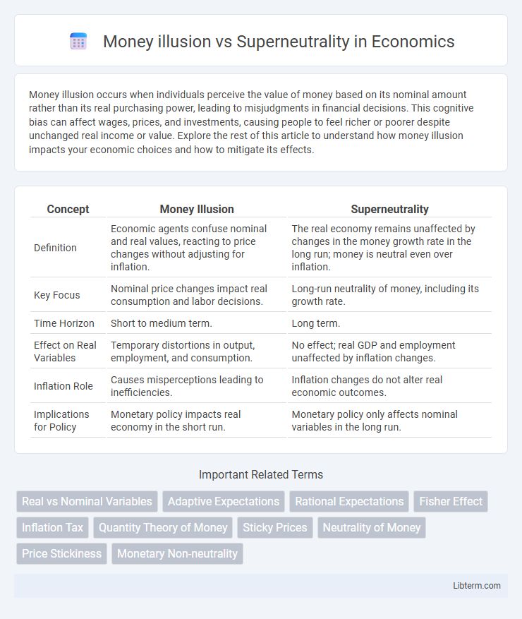 Superneutrality vs Money illusion in Economics - What is The Difference?
