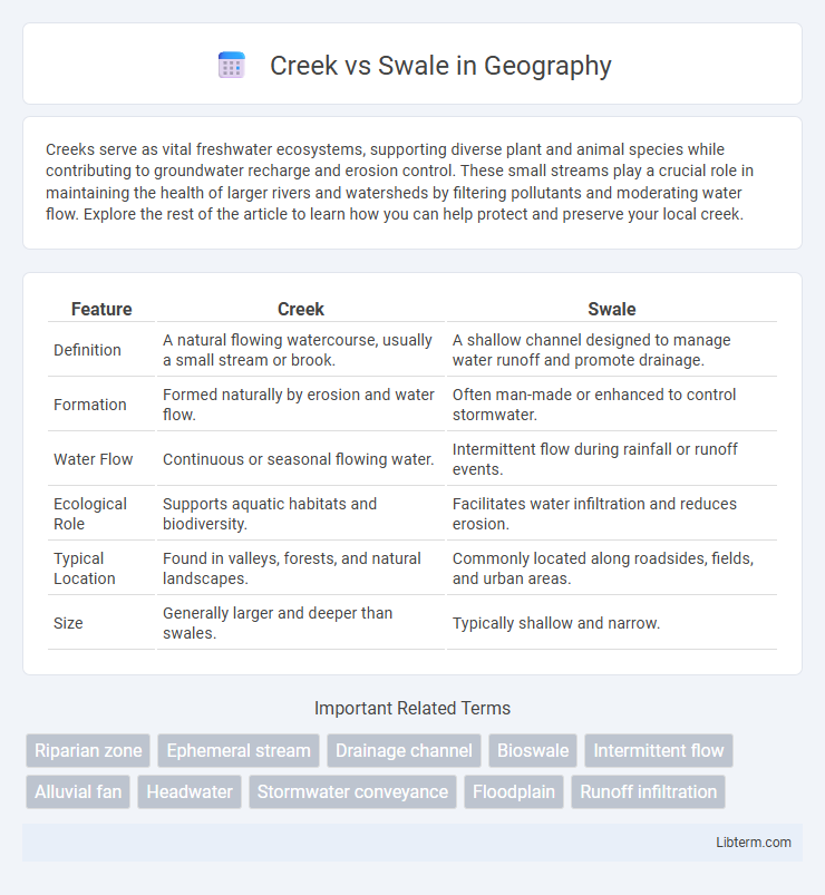 Swale vs Creek in Geography - What is The Difference?