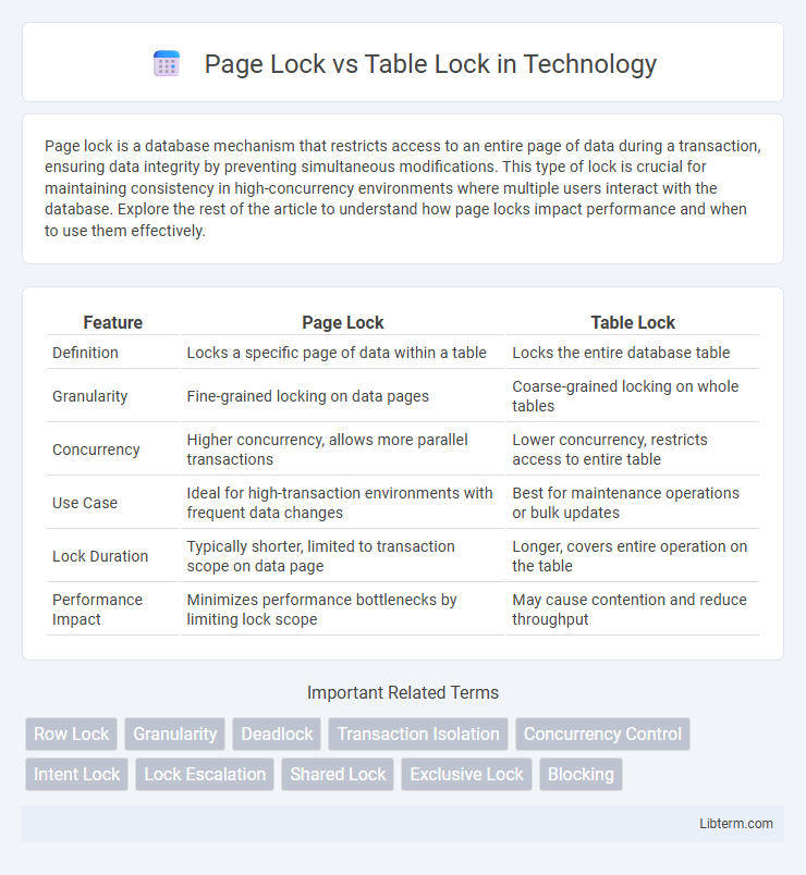 Table Lock vs Page Lock in Technology - What is The Difference?