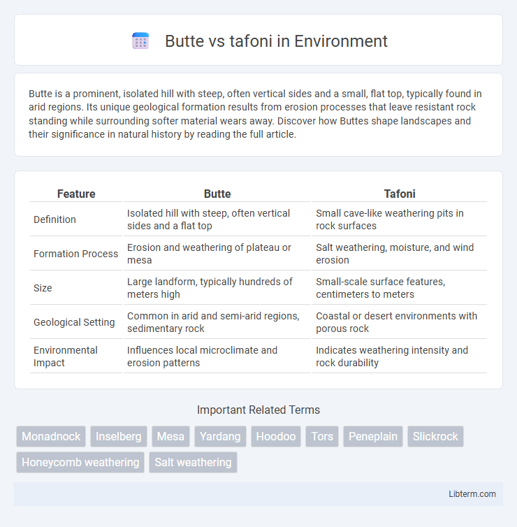 tafoni vs Butte in Environment - What is The Difference?
