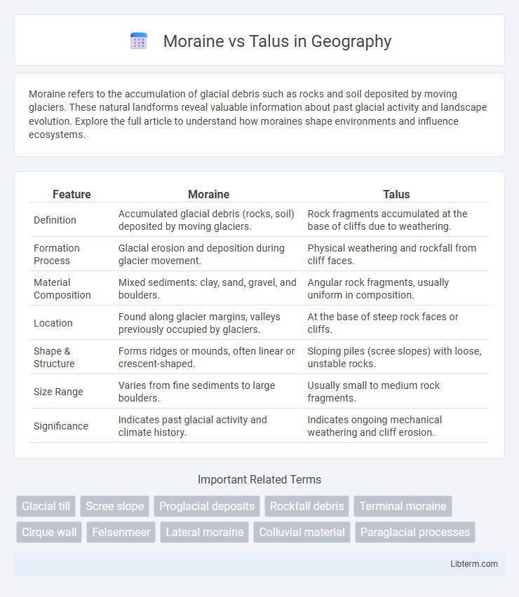 Talus vs Moraine in Geography - What is The Difference?