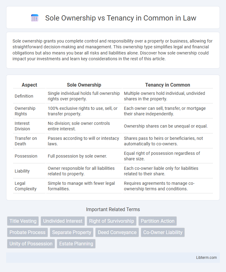 Tenancy in Common vs Sole Ownership in Law - What is The Difference?