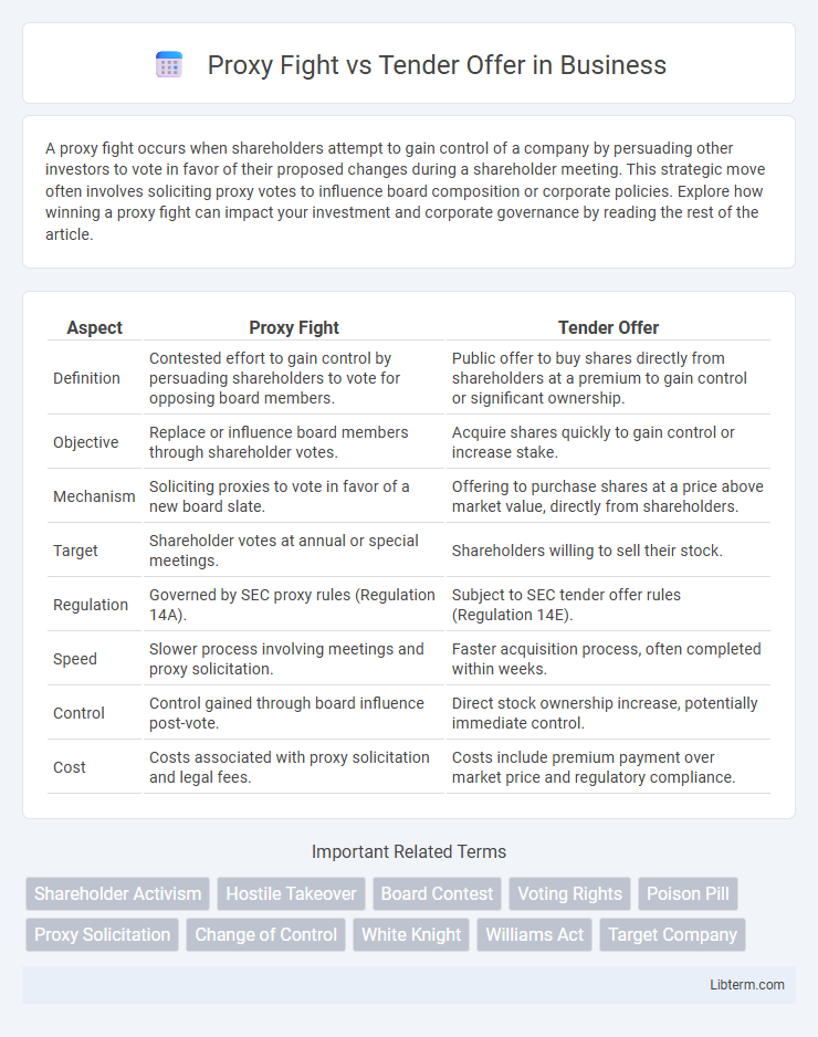 Tender Offer vs Proxy Fight in Business - What is The Difference?