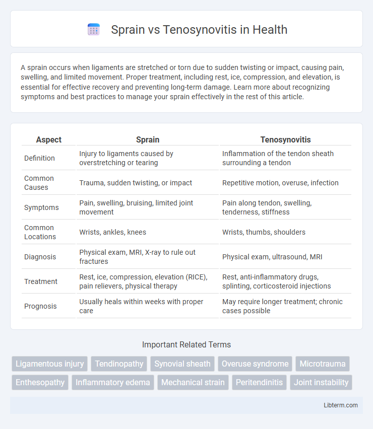 Tenosynovitis vs Sprain in Health - What is The Difference?