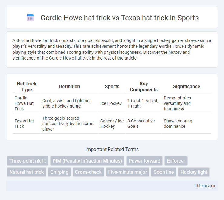 Texas hat trick vs Gordie Howe hat trick in Sports - What is The Difference?