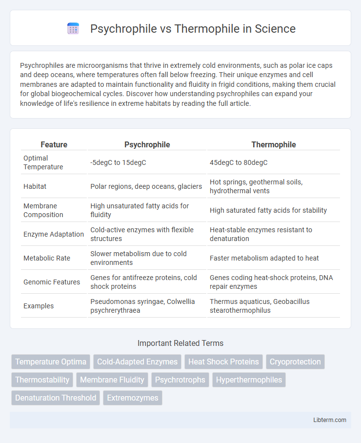Thermophile vs Psychrophile in Science - What is The Difference?