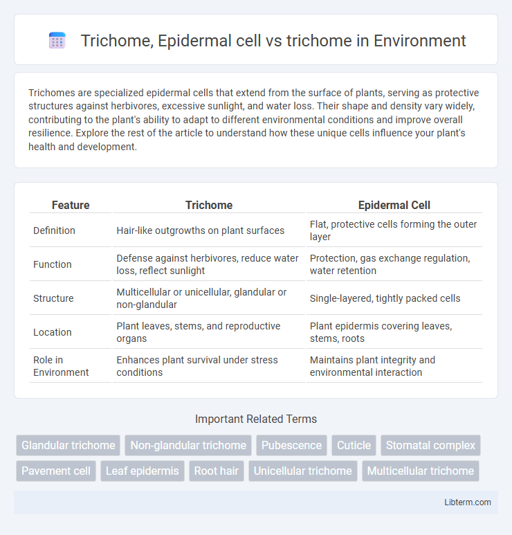 trichome vs Trichome, Epidermal cell in Environment - What is The Difference?
