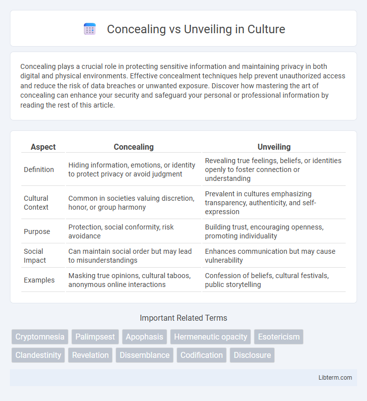 Unveiling vs Concealing in Culture - What is The Difference?