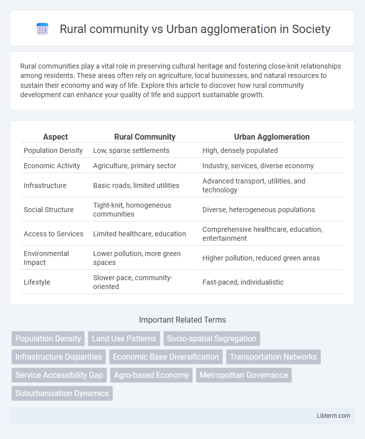 Urban agglomeration vs Rural community in Society - What is The Difference?