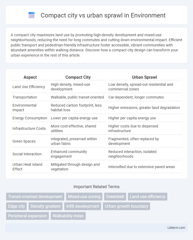 urban sprawl vs Compact city in Environment - What is The Difference?