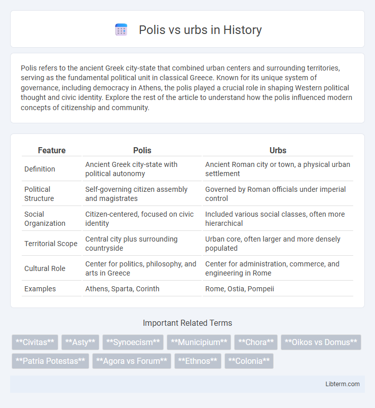 urbs vs Polis in History - What is The Difference?