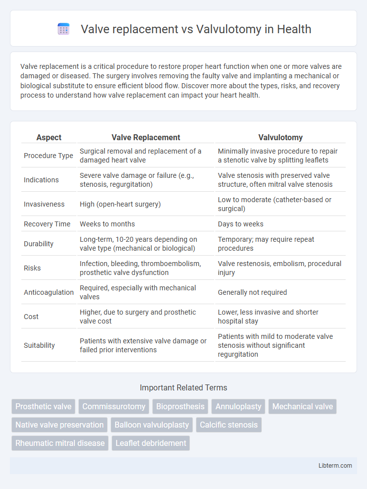 Valvulotomy vs Valve replacement in Health - What is The Difference?